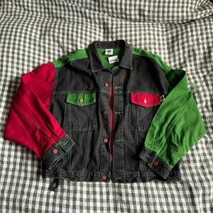 Vintage color block denim jacket